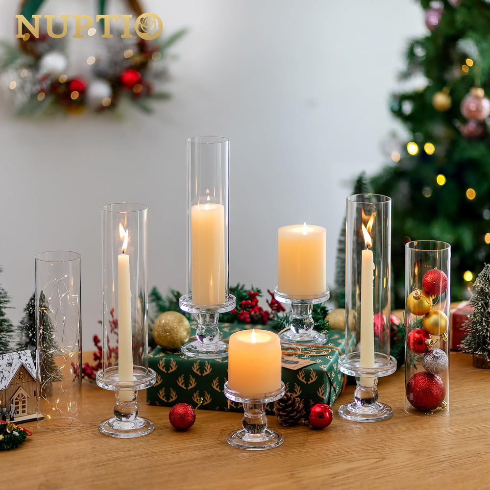 Glass Hurricane Candle Holders for Pillar & Taper Candles