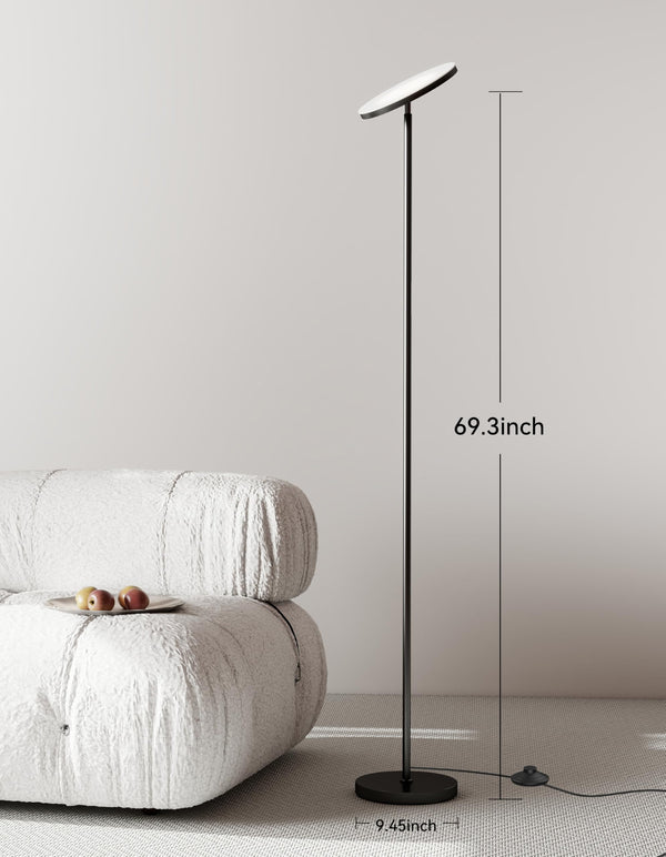 LED Torchiere Floor Lamp with Remote & Foot Switch