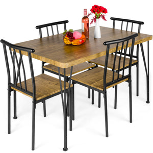 5-Piece Modern Dining Table Set with 4 Chairs