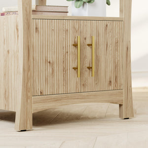 Farmhouse Nightstand with Charging Station