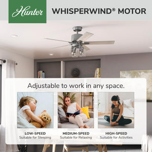 52-Inch Smart Ceiling Fan with LED Light & Remote