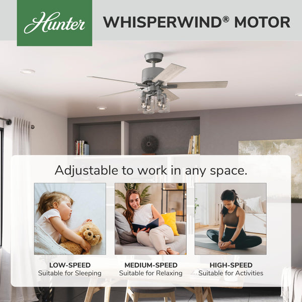 52-Inch Smart Ceiling Fan with LED Light & Remote