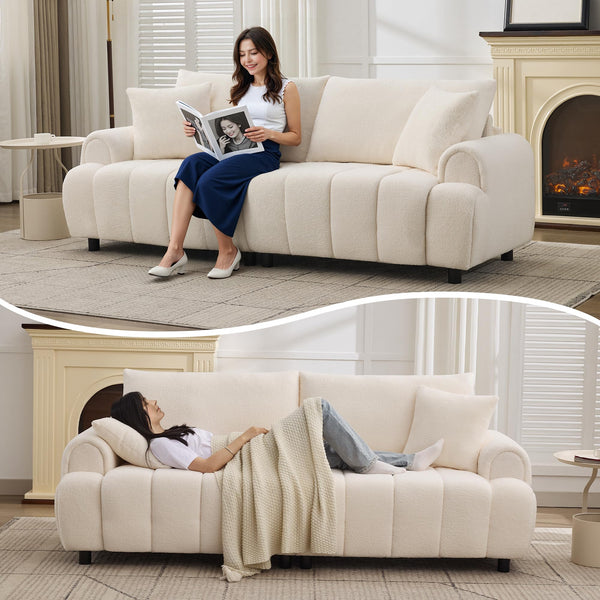 88" Oversized Boucle 3-Seater Sofa