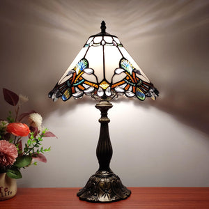Tiffany Style Stained Glass Table Lamp | Baroque 3-Way Desk Light