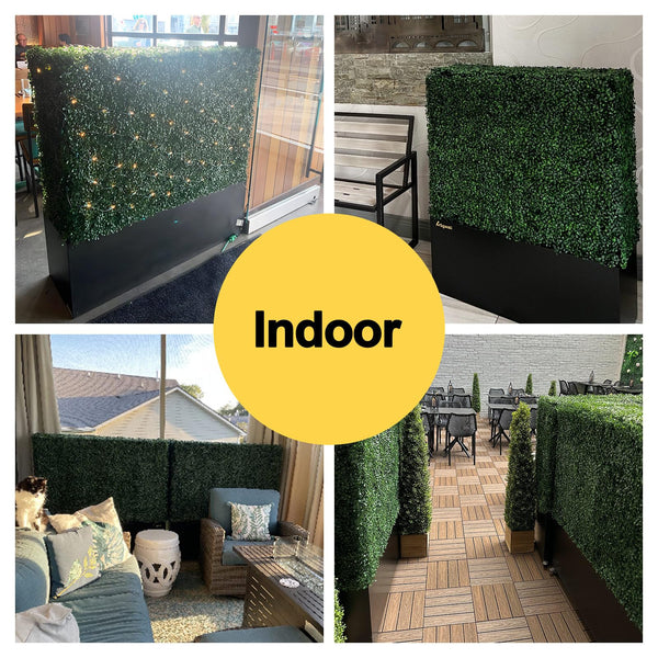 Freestanding Artificial Boxwood Hedge Privacy Screen