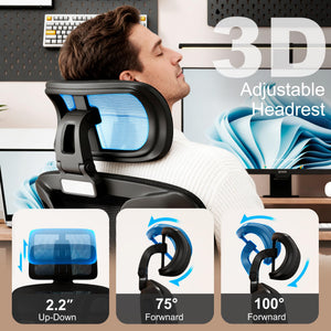 Ergonomic Office Chair with Footrest & Adjustable Lumbar Support