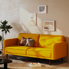 Convertible Sofa Bed with Adjustable Back – 76" Wide Sleeper Sofa