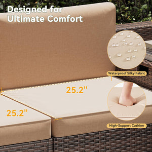 8-Piece Outdoor Patio Sectional Sofa Set with Storage Table