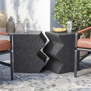 Concrete Nesting Side Table Set of 2 – Round & Rectangular Outdoor Accent Tables