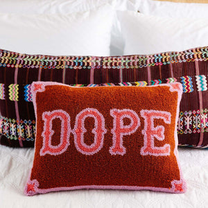 Embroidered Hook Decorative Throw Pillow 12"x16"