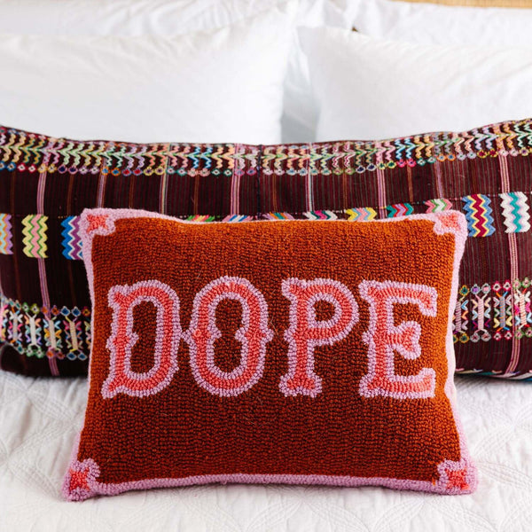 Embroidered Hook Decorative Throw Pillow 12"x16"