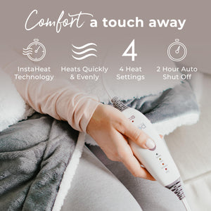 2-in-1 Heated Weighted Blanket with Sherpa & Micromink — 13 lbs, 50" x 60"