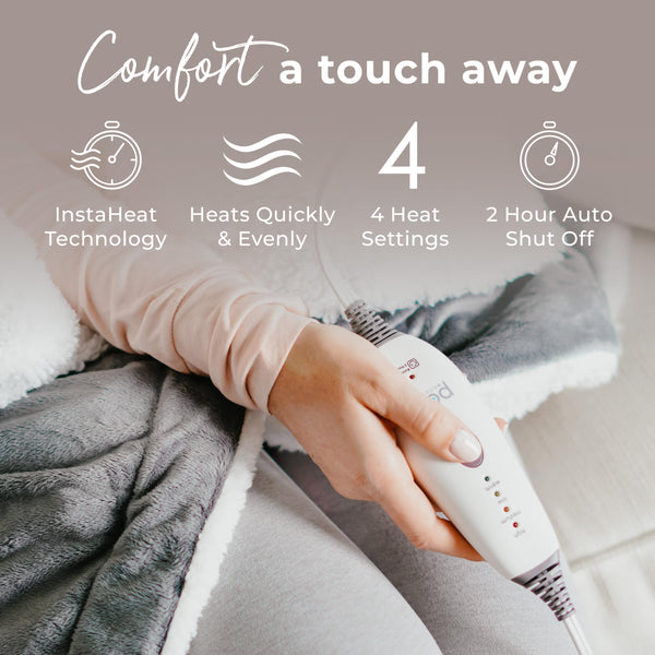 2-in-1 Heated Weighted Blanket with Sherpa & Micromink — 13 lbs, 50" x 60"