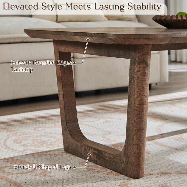 Rectangular Coffee Table with U-Shaped Legs