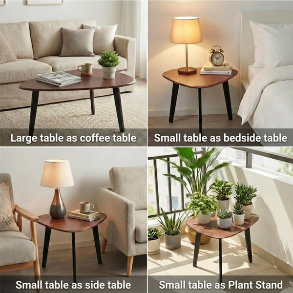 Nesting Coffee Table Set of 2 – Mid-Century Modern with Solid Wood Legs