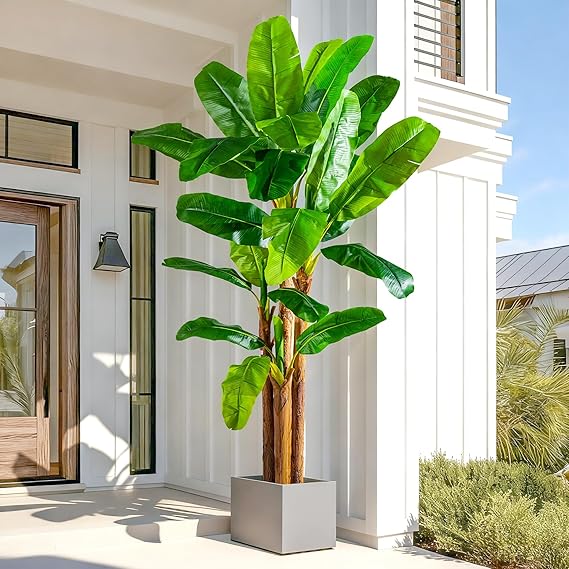 Large Artificial Banana Tree — Tall Faux Tropical Plant for Indoor & Outdoor Decor