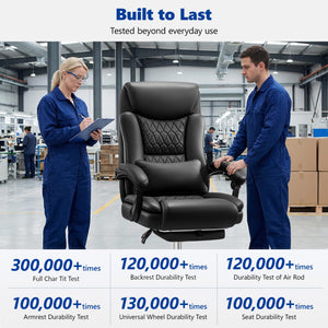 Big and Tall Office Chair 400lbs with Memory Foam Seat and Footrest