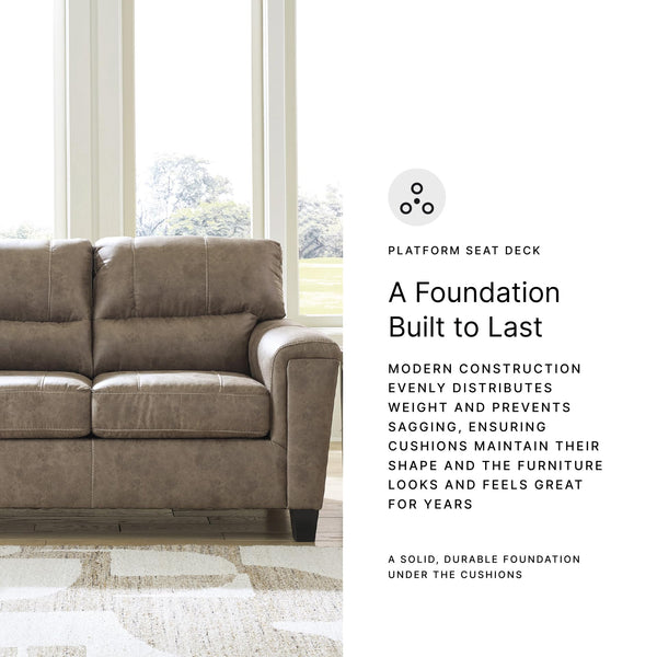 Dark Brown Faux Leather Loveseat