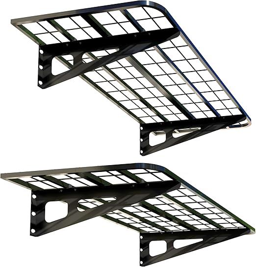 4-Pack Wall-Mounted Garage Shelving System – Heavy-Duty Steel, 840 lb Capacity