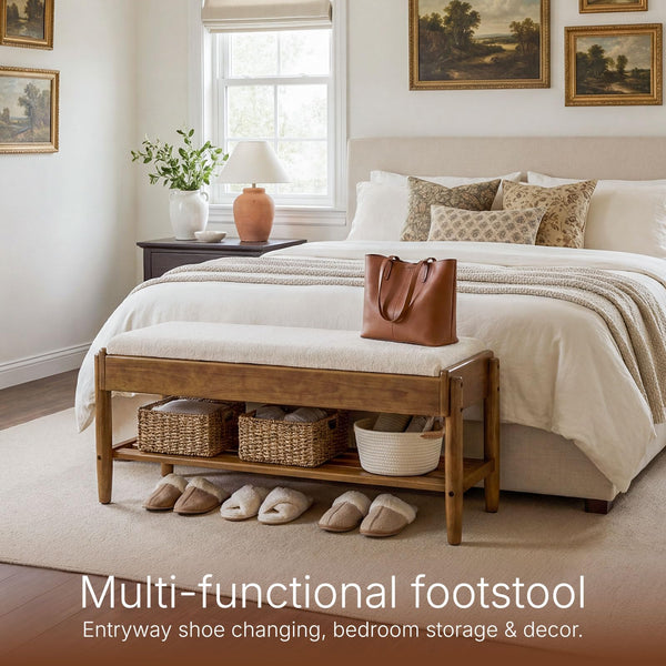 2-Tier Shoe Rack Bench with Flip-Top Storage