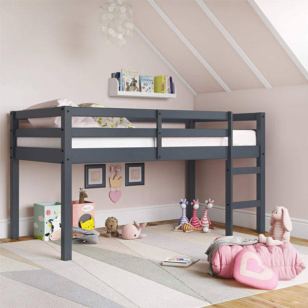 Junior Twin Loft Bed – Solid Pine Wood, Kids Space-Saving Design