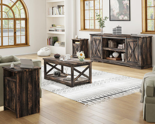 4-Piece Farmhouse Living Room Table Set
