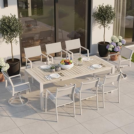 11-Piece Outdoor Patio Dining Set – Extendable Aluminum Table & Chairs