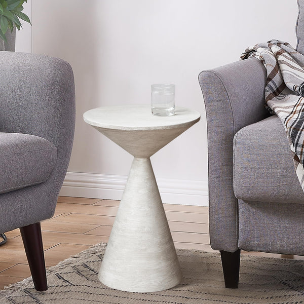 Round Metal Accent End Table