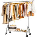 Heavy Duty Rolling Clothes Rack with Shelves & Lockable Wheels