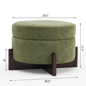 Round Storage Ottoman with Hidden Storage