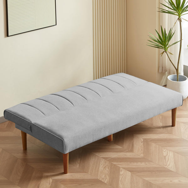 Convertible Futon Sofa Bed – Gray Woven
