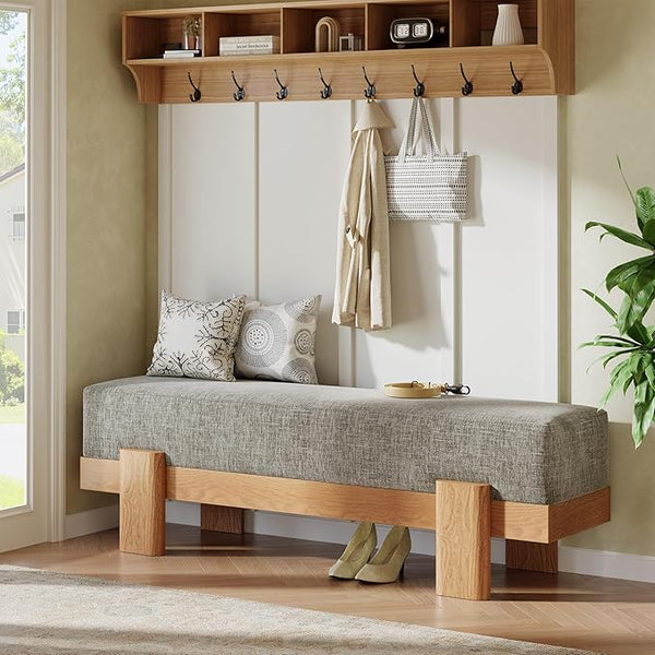 55-Inch Upholstered Entryway Bench