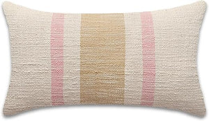Handwoven Cotton Lumbar Pillow Cover 14x24