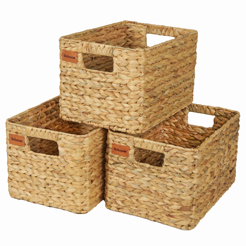 Water Hyacinth Storage Baskets, Set of 3
