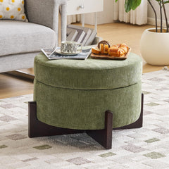 Round Storage Ottoman with Hidden Storage