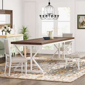 Farmhouse Dining Table 78.7-Inch for 6-8 People