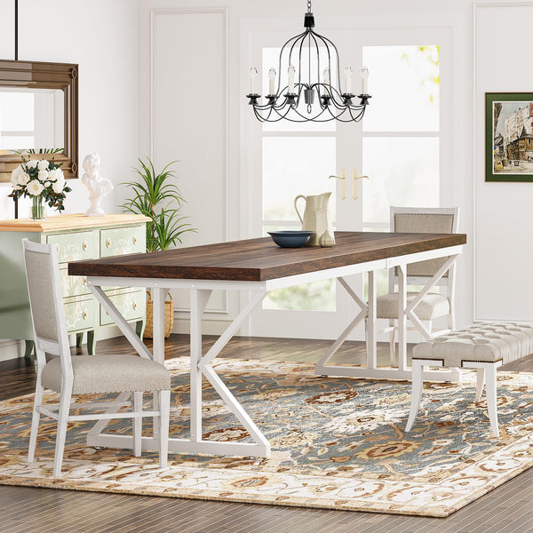 Farmhouse Dining Table 78.7-Inch for 6-8 People