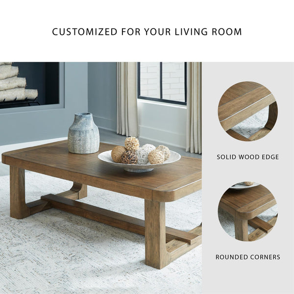 Light Brown Rectangular Coffee Table