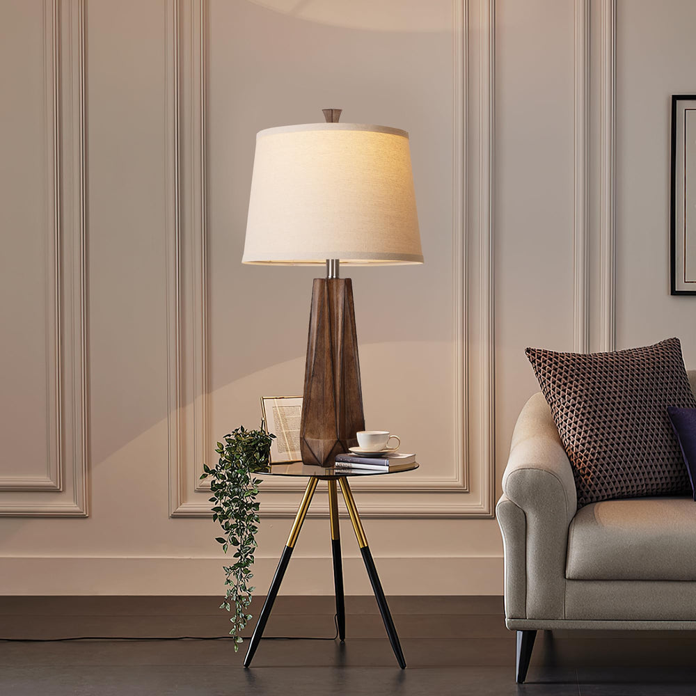 Modern Resin Table Lamps Set of 2 - 3 Color Temperature, Linen Shade, 27"