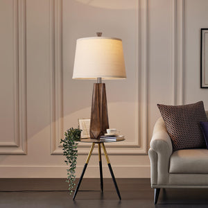 Modern Resin Table Lamps Set of 2 - 3 Color Temperature, Linen Shade, 27"