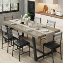 7-Piece Dining Table Set with 6 Upholstered Chairs