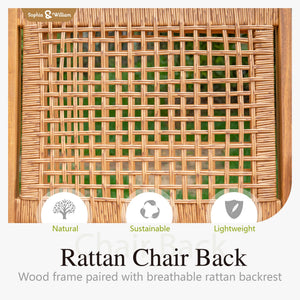 9-Piece Outdoor Dining Set – Rattan Chairs & Acacia Wood Table