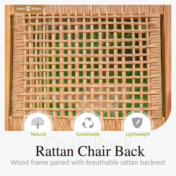 9-Piece Outdoor Dining Set – Rattan Chairs & Acacia Wood Table