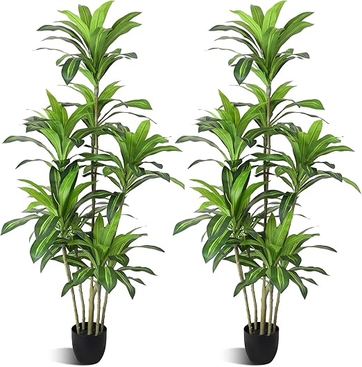 Tall Artificial Dracaena Tree – Indoor Fake Plant Decor