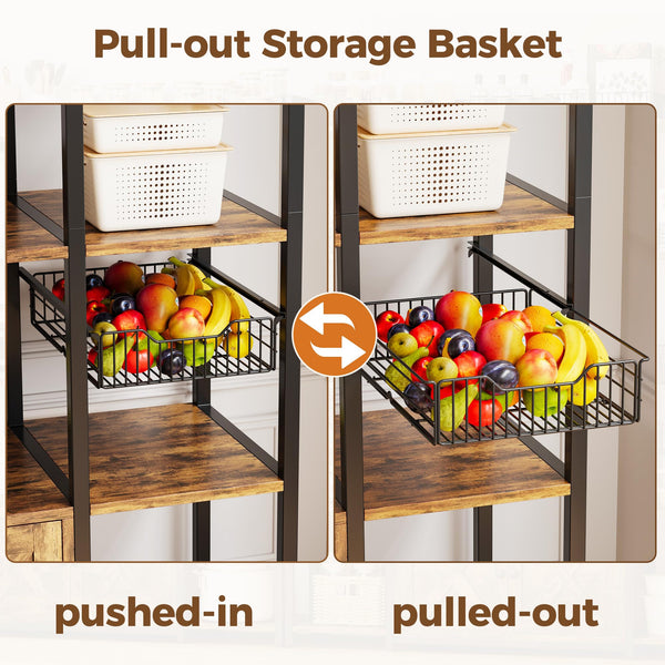 Baker's Rack with Power Outlet & Coffee Bar Cabinet