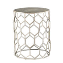 Honeycomb Metal Round Accent Table
