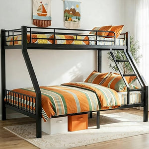Full XL Over Queen Bunk Bed – Heavy Duty Metal Frame