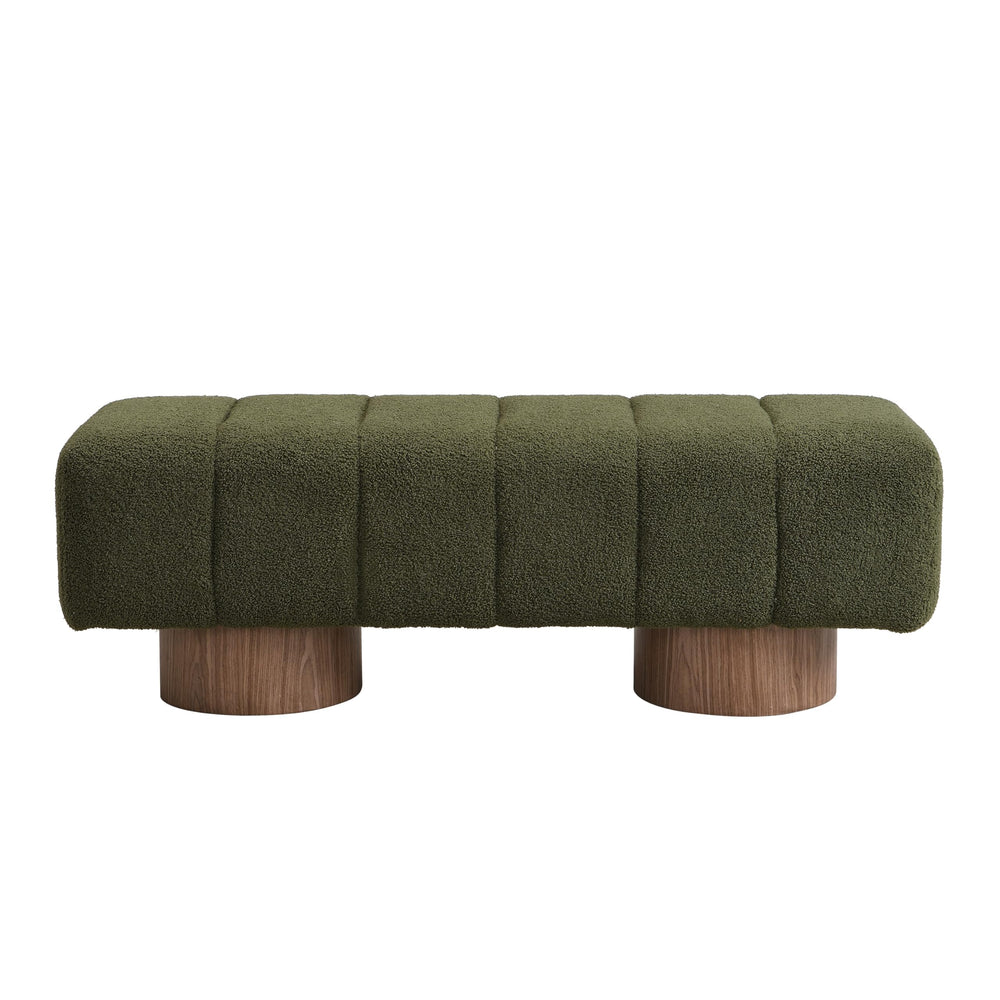 50" Boucle Fabric Dining Bench