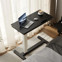 Muwuele Solid Wood Overbed Bedside Table with Wheels, Adjustable Medical Tilt Top Hospital Bed Table Over The Bed, Rolling Laptop Desk, Mobile Standing Desk for Hospital and Home Use (Natural)
