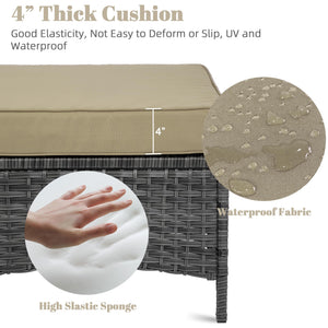 Set of 2 Outdoor Patio Ottomans with Cushions